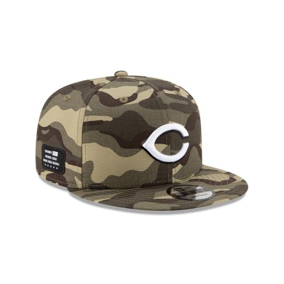 Green Cincinnati Reds Hat - New Era MLB Armed Forces Weekend 9FIFTY Snapback Caps USA4189502